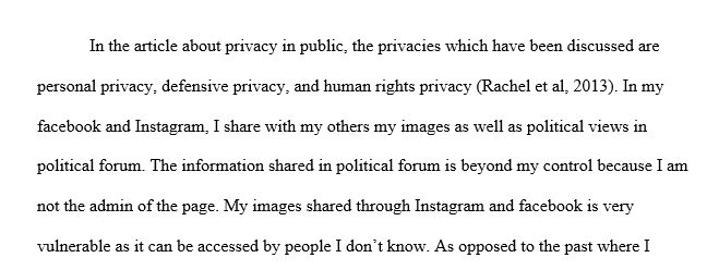 What are the three most important types of privacy