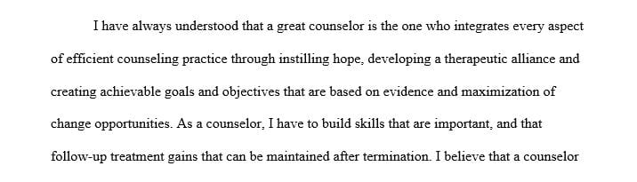 Which of these dispositions will you incorporate into the counseling relationship and how