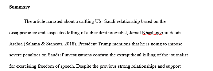 Writing one page report of this current event regarding international business