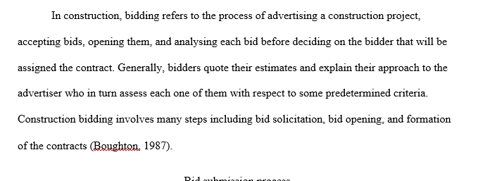 You are a contractor preparing to submit a bid for a construction project