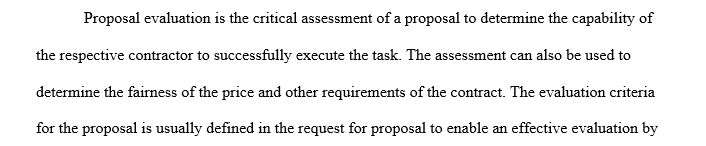 You are evaluating competitive proposals using three evaluation factors