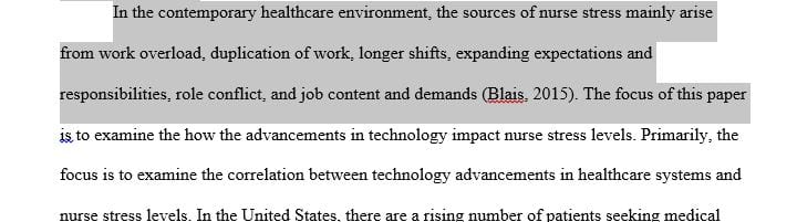 Advancements in Technology- Impact on nurse stress levels