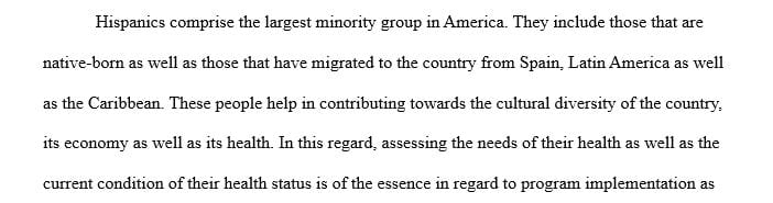 Analyze the health status of a specific minority group.