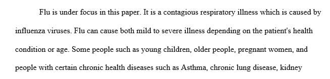 Choose an infectious disease from the Centers for Disease Control and Prevention’s Global Health