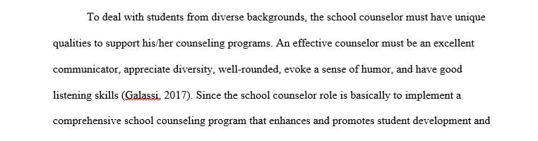 Define leadership and discuss potential leadership contributions the school counselor
