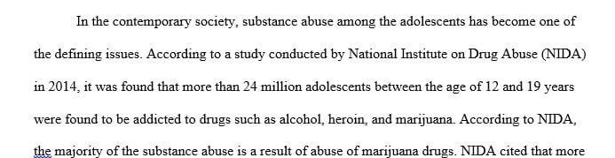 Explain how adolescents develop substance abuse problems.