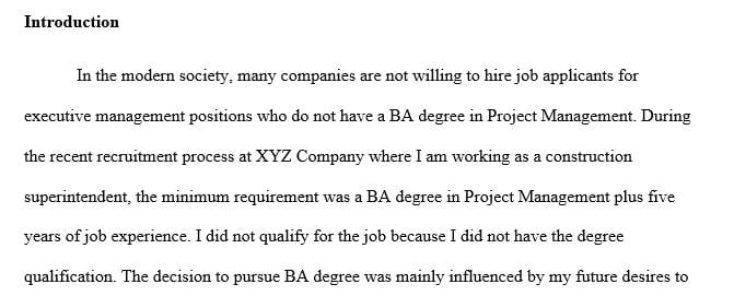 Explain how you made the decision to pursue an education in Business or Finance.