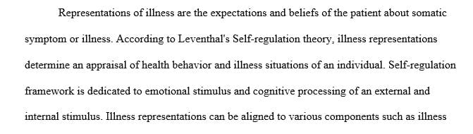 Representations of an illness and the implications of the representations