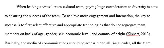 What best practices do you recommend for leading a virtual cross-cultural team