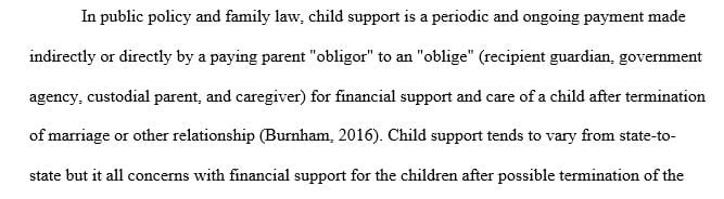 What is the public policy behind the concept of child support