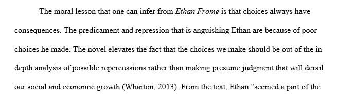 What lesson or moral do you think Edith Wharton was trying to teach readers in her novel Ethan Frome