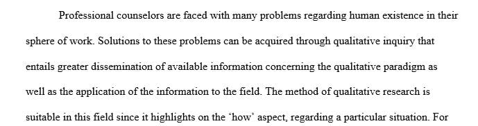 When should you use qualitative methods when conducting counseling research