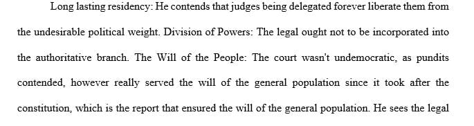 Why did Hamilton see the courts as the branch of government