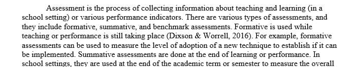 Assemble a plan to improve the use of assessment as a stakeholder and facilitator