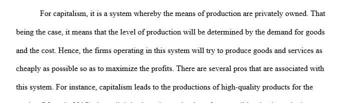 Briefly define the concepts of capitalism and socialism