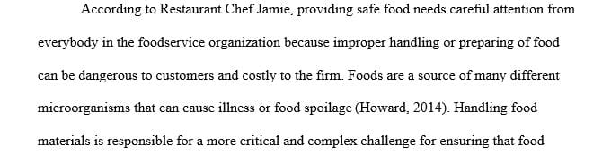 Chef Jamie will be discussing Sanitation and a small bit of Nutrition.