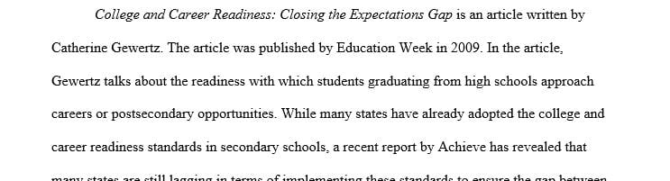 Closing the Gap Between College and Career