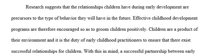 Creating Supportive Relationships and Family Partnerships