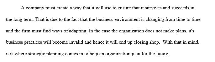 Define strategic planning. Discuss the steps involved.