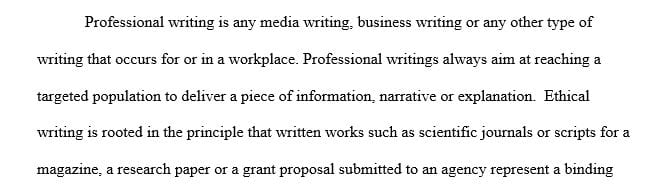 Demonstrate your understanding of the importance of professional and ethical writing standards.