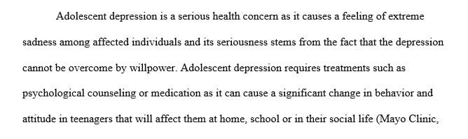 Depression is a significant problem that can influence every facet of an adolescent’s life