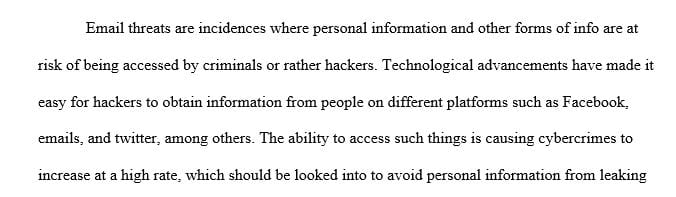 Describe a type of email threat and how a hacker can use it to get sensitive information.