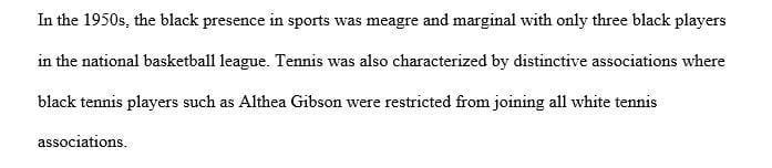 Describe the social climate during the 1950s particularly in the sport of tennis