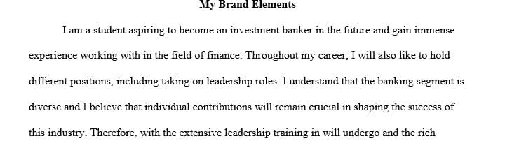Develop and describe your personal brand development plan.