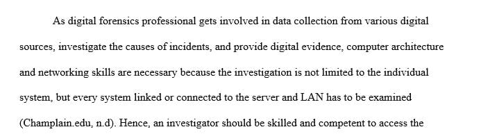 Discuss about A digital forensics professional must know basic IT skills