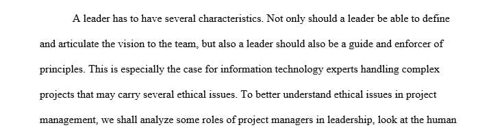 Discuss at least two (2) different roles that IT project managers can play in organizational leadership.