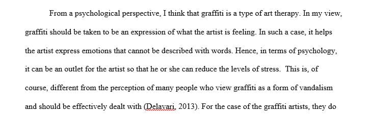 Do you think graffiti could be considered a form of art therapy