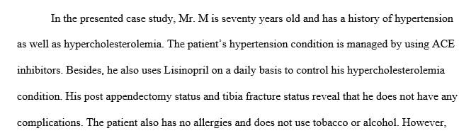 Evaluate the Health History and Medical Information for Mr. M
