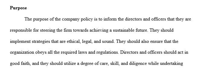 Explain the legal duties of directors and officers to the corporation