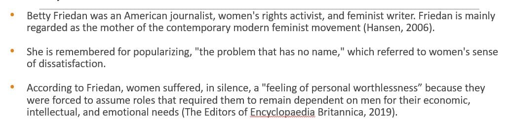 Feminism Within the Women’s Liberation Movement 1960-70s