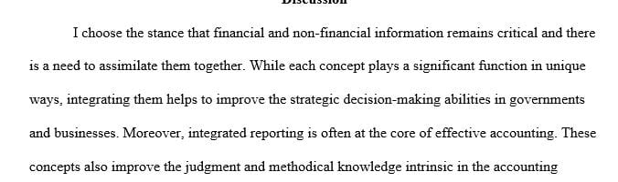 Framework for combining financial and nonfinancial information for the users 