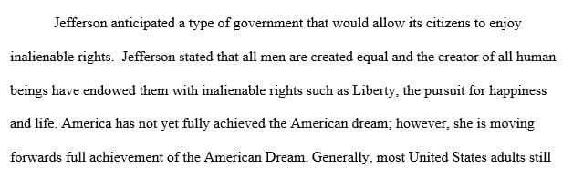 Has Jefferson’s revolutionary vision been achieved in America today