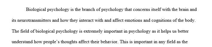 How can principles and theories of biological psychology be applied in professional practice in psychology