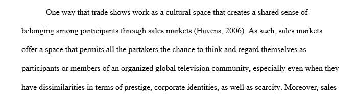 How do trade shows function as a cultural space that creates a shared sense