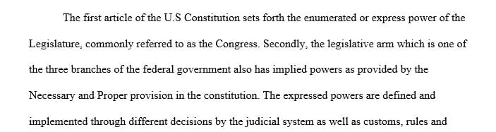 Identify three of the most significant powers of Congress.