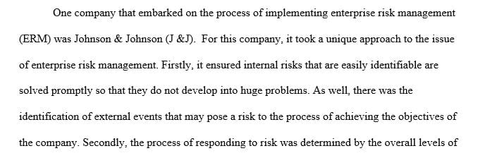 Journal Reflection-Enterprise risk management