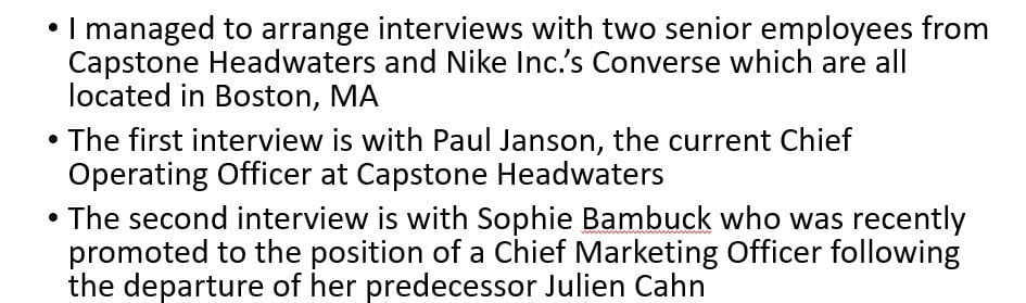 Make a ppt to talk about the 2 interviews