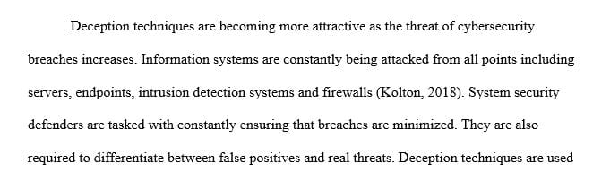Pick a specific deception technique and write a literature review about it