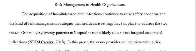 Real-world insight into how risk management programs operate within health care organizations.