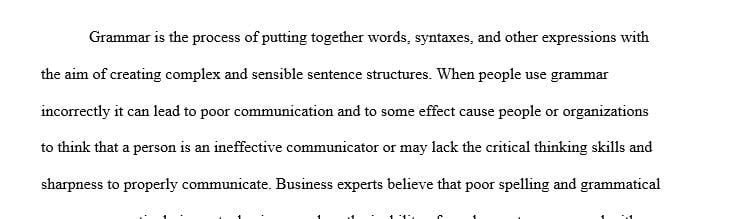 Select a message where the interpretation of the message was impacted by the incorrect use of grammar
