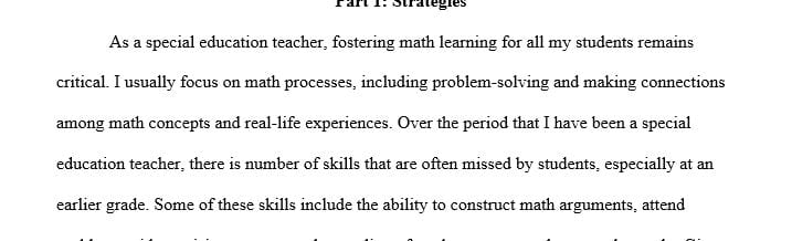 Select two researched-based instructional strategies that could be used to help Fiona meet her identified goals