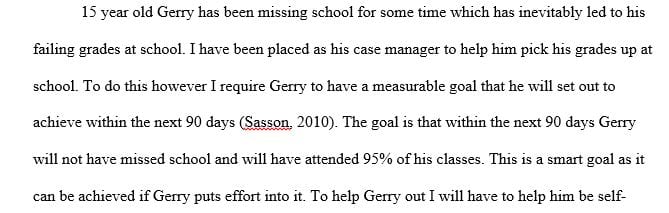 The documentation process in case management includes the development of measurable goals