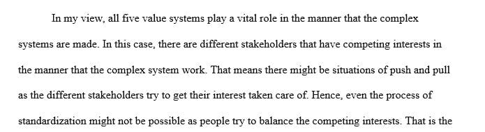 What are the five (5) most important value systems identified