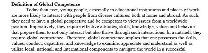 What are the main reasons for educating for global competence