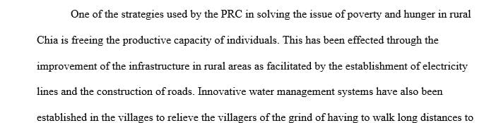 What is the PRC doing to address questions of hunger and poverty in rural China