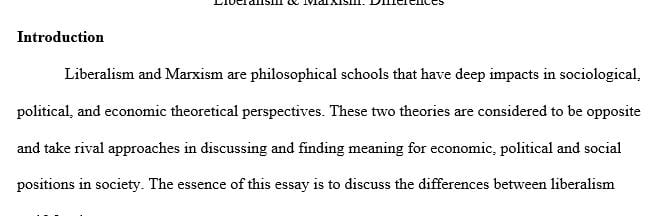What is the difference between Liberalism and Marxism
